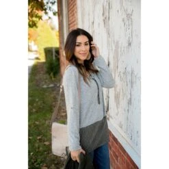 Henley Striped Bottom Tee 6 Henley Striped Bottom Tee -Women's Clothing Store BB 5176 1