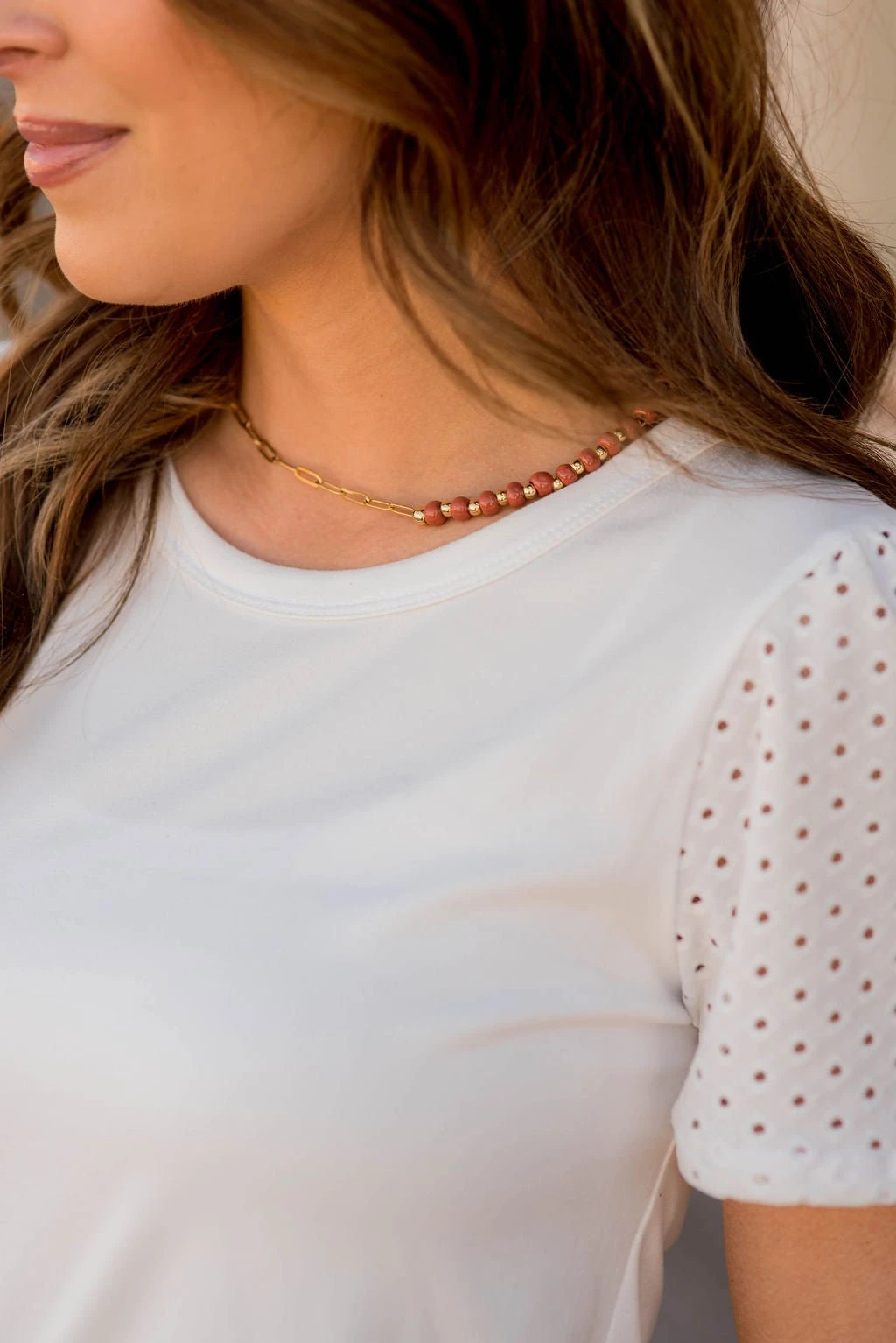 Dotted Cutout Sleeve Tee 6 Dotted Cutout Sleeve Tee - Image 6