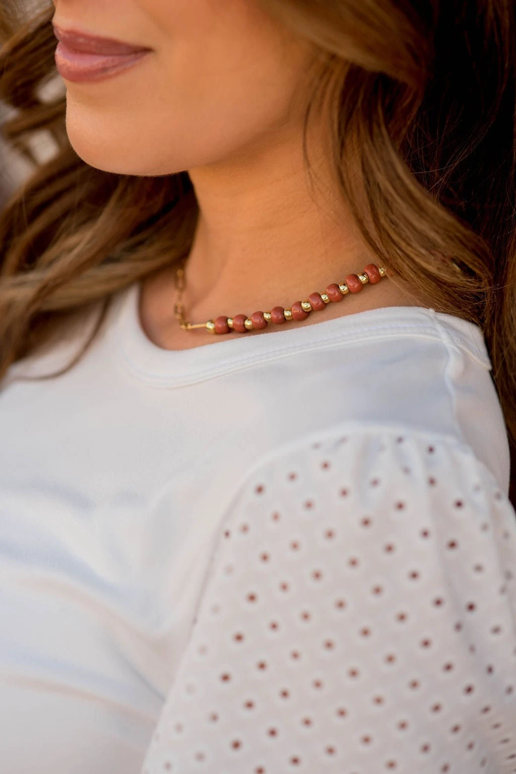 Dotted Cutout Sleeve Tee 7 Dotted Cutout Sleeve Tee - Image 7