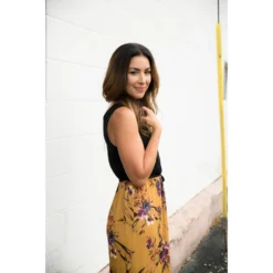 Solid Top Floral Bottom Maxi -Women's Clothing Store BB 5184 5b57a3b1 7b33 488e b9da db41826c4a6c