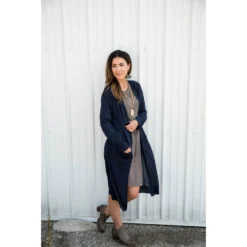 Mocha Tie Drawstring Dress -Women's Clothing Store BB 5187 1