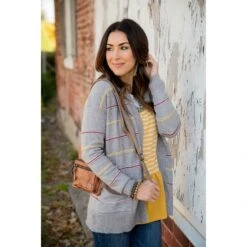 Little Dot/Striped Cardigan -Women's Clothing Store BB 5187