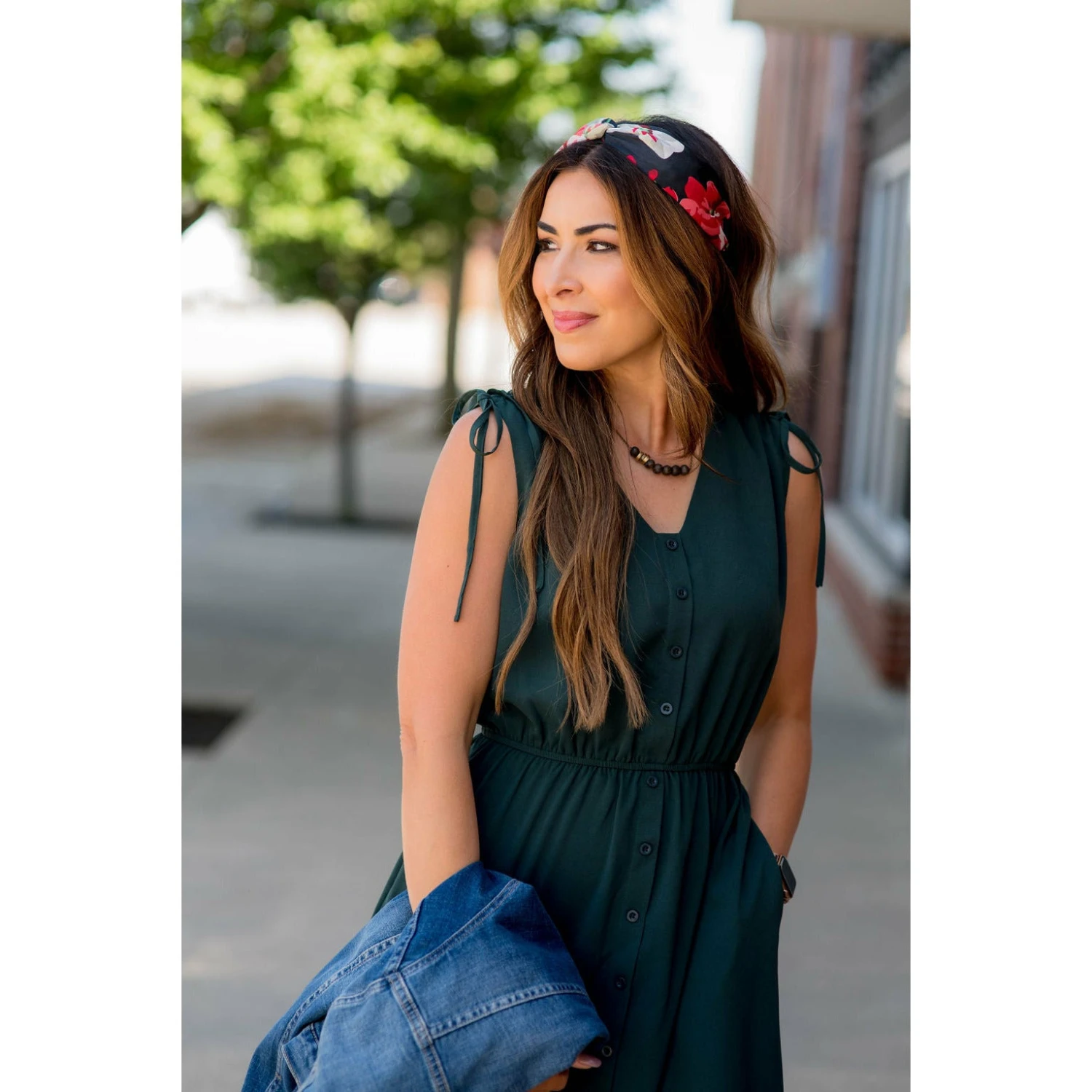 Tie Shoulder Button Down Midi 12 Tie Shoulder Button Down Midi - Image 12