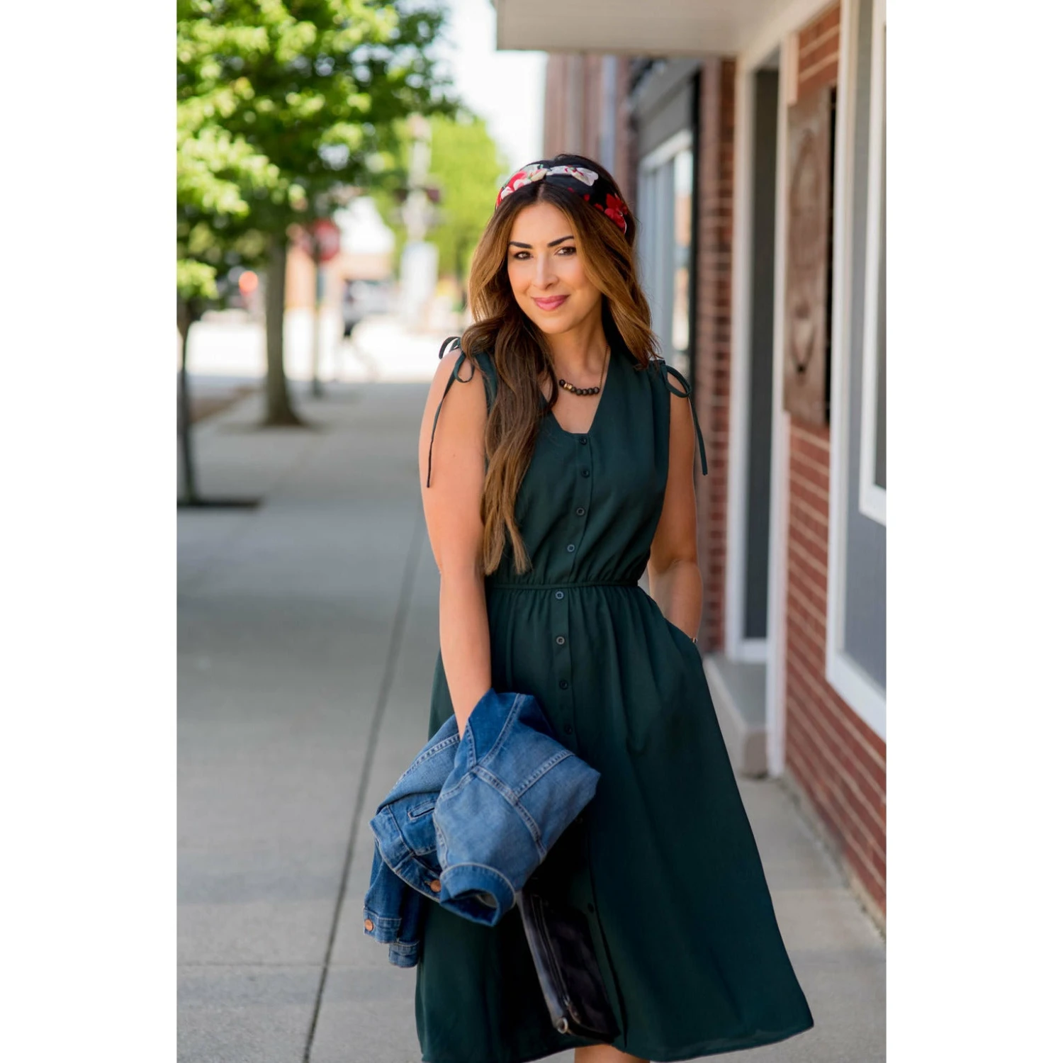 Tie Shoulder Button Down Midi 14 Tie Shoulder Button Down Midi - Image 14