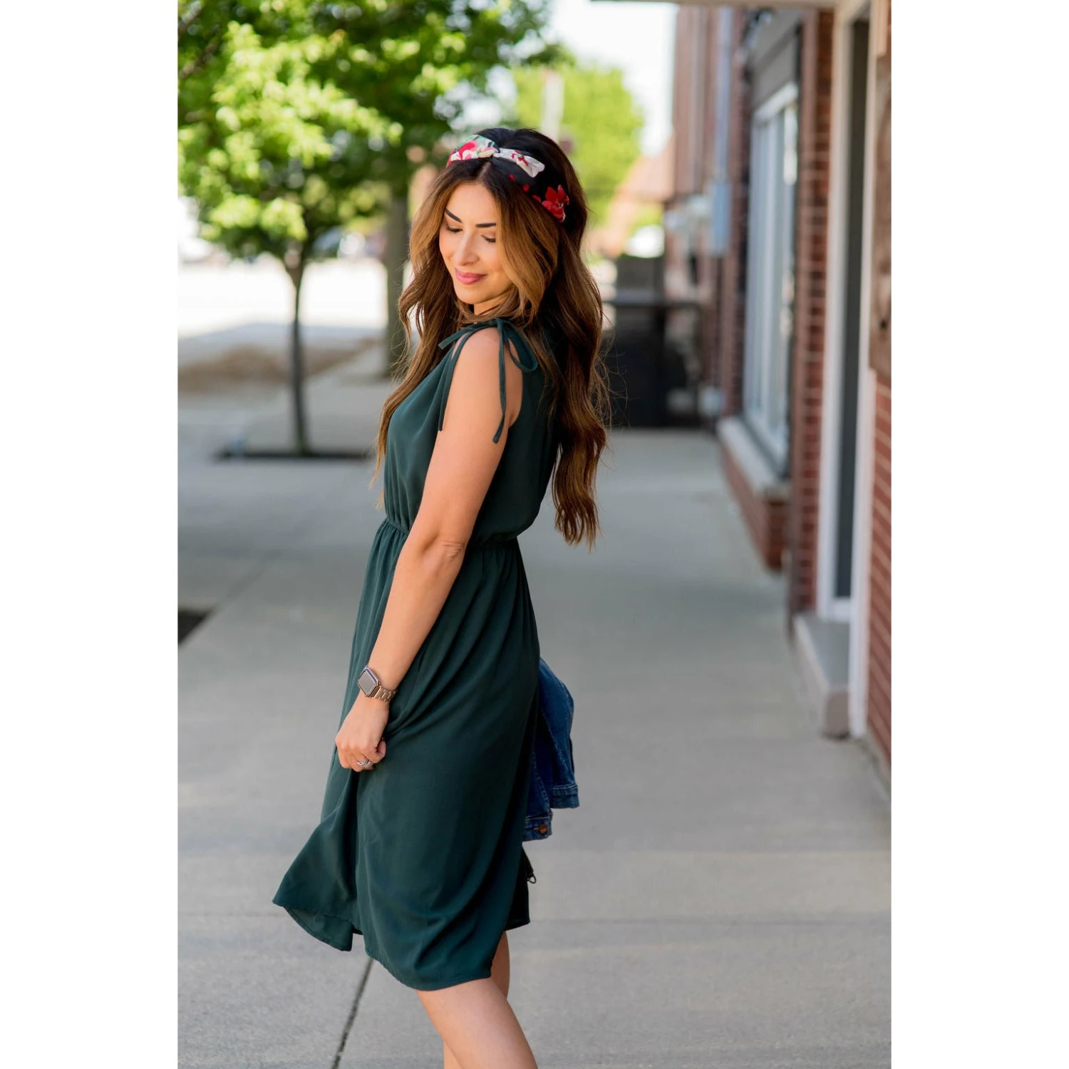 Tie Shoulder Button Down Midi 2 Tie Shoulder Button Down Midi - Image 2