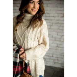 Turtle Neck Scalloped Bottom Sweater -Women's Clothing Store BB 5219 1a0ab0f1 9974 4899 a107 43263f3266ed