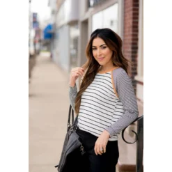 Multi Striped Solid Neck Long Sleeve Tee 35 Multi Striped Solid Neck Long Sleeve Tee -Women's Clothing Store BB 5239 cac826b7 b075 4aae a7bc 126c8eb5b682