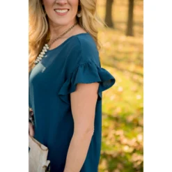 Short Sleeve Flutter Blouse -Women's Clothing Store BB 5243 181248bc a23b 423a ae62 a72b38a83023