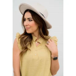 Simple Button Accented Ruffle Tank -Women's Clothing Store BB 5284 23a6e452 0bb4 4323 89fe 5b8efc4b3ffb