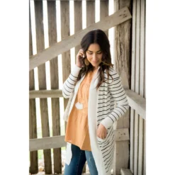 Striped Teacher's Cardigan -Women's Clothing Store BB 5287