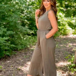 Tie Waist Cropped Jumpsuit 18 Tie Waist Cropped Jumpsuit -Women's Clothing Store BB 5296 306327