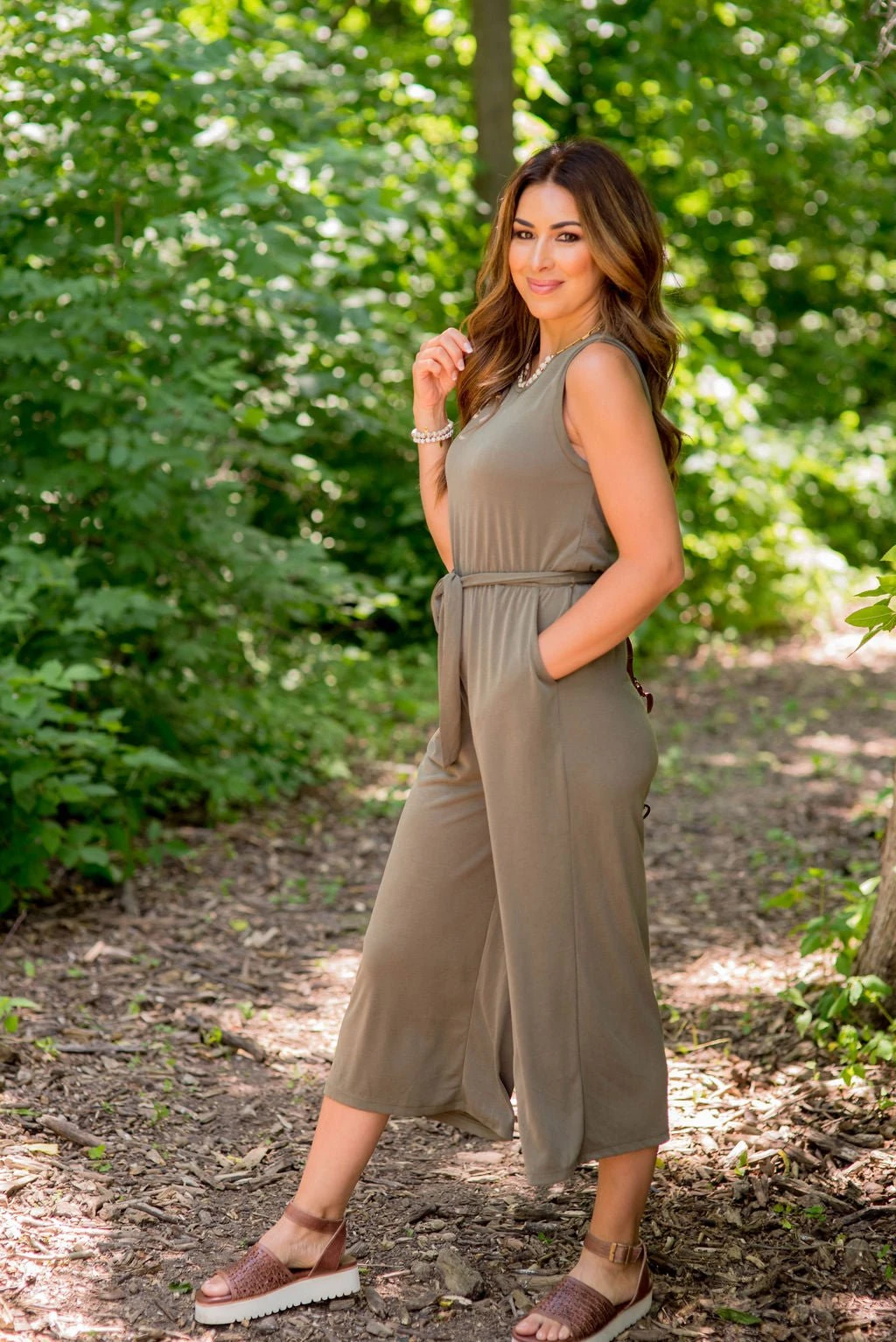 Tie Waist Cropped Jumpsuit 5 Tie Waist Cropped Jumpsuit - Image 5