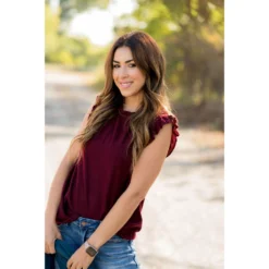 Classic Ruffle Sleeve Tank -Women's Clothing Store BB 5306 d2f46aa7 c00f 44a5 b1fc bc0c6dcf02d1