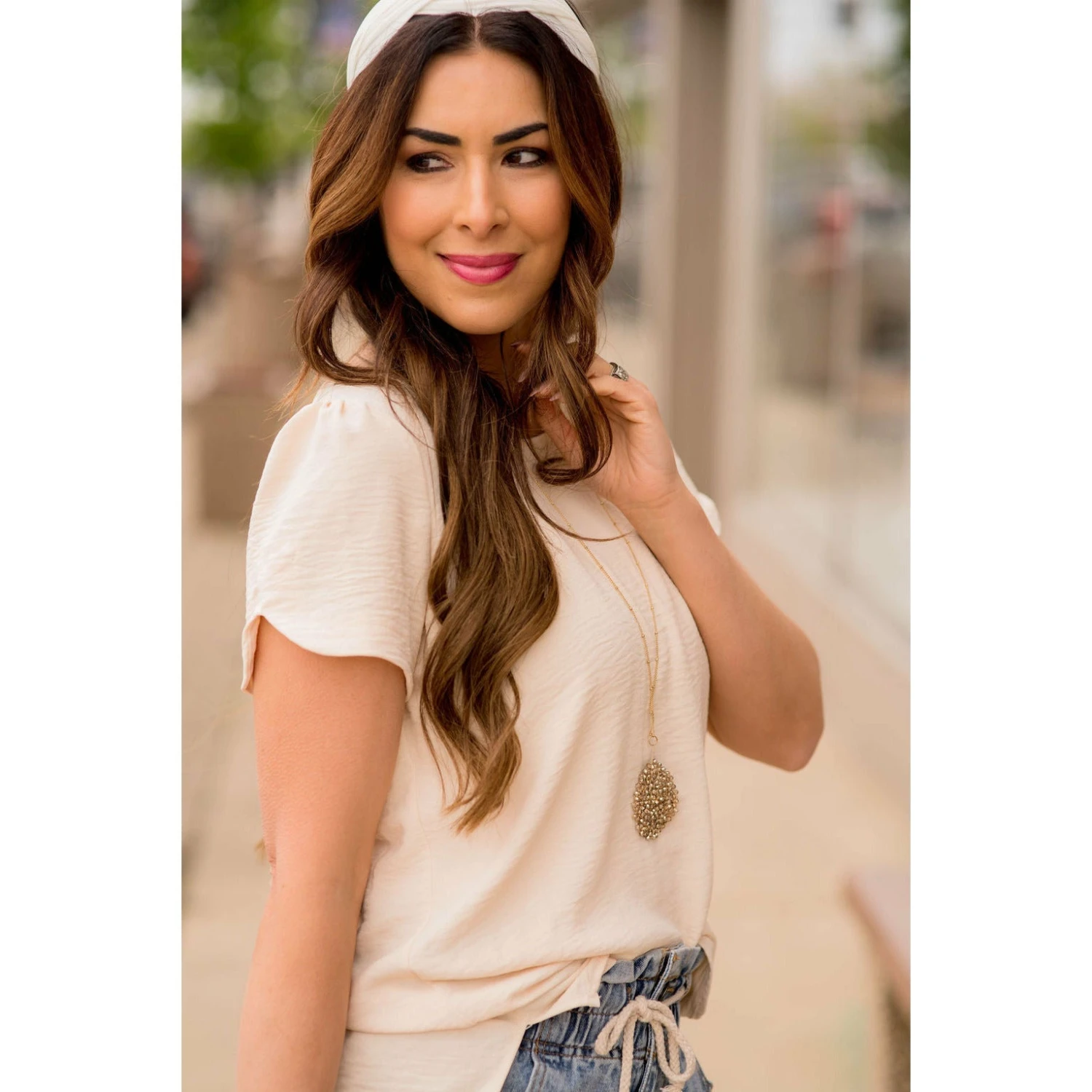 Capped Two Scallop Sleeve Tee 19 Capped Two Scallop Sleeve Tee - Image 19