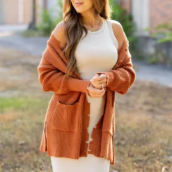 Distressed Cardigan -Women's Clothing Store BB 5323