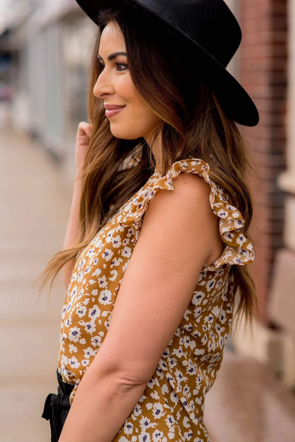 Scattered Blooms Flutter Trim V Blouse 13 Scattered Blooms Flutter Trim V Blouse - Image 13