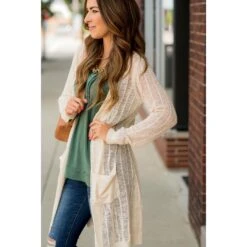Vertical Striped Tissue Tunic Cardigan 25 Vertical Striped Tissue Tunic Cardigan -Women's Clothing Store BB 5364
