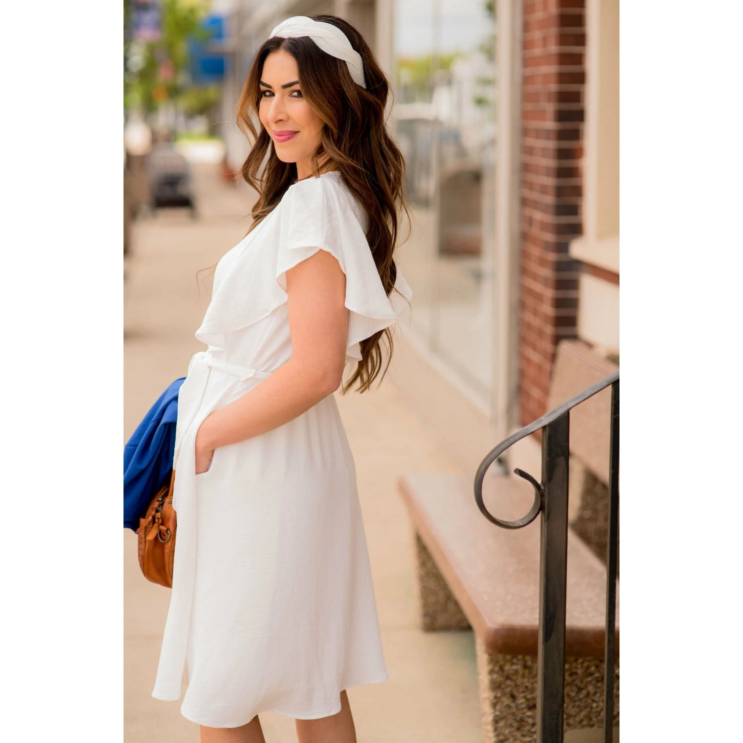 Flutter Sleeve Tie Waist Dress 6 Flutter Sleeve Tie Waist Dress - Image 6