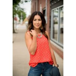 Spotted Peep Back Tank 26 Spotted Peep Back Tank -Women's Clothing Store BB 5421