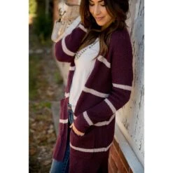 Ivory Striped Rugby Tunic Cardigan -Women's Clothing Store BB 5421 4f3b8baf fdd6 4145 b109 b3ba9eb4a52e