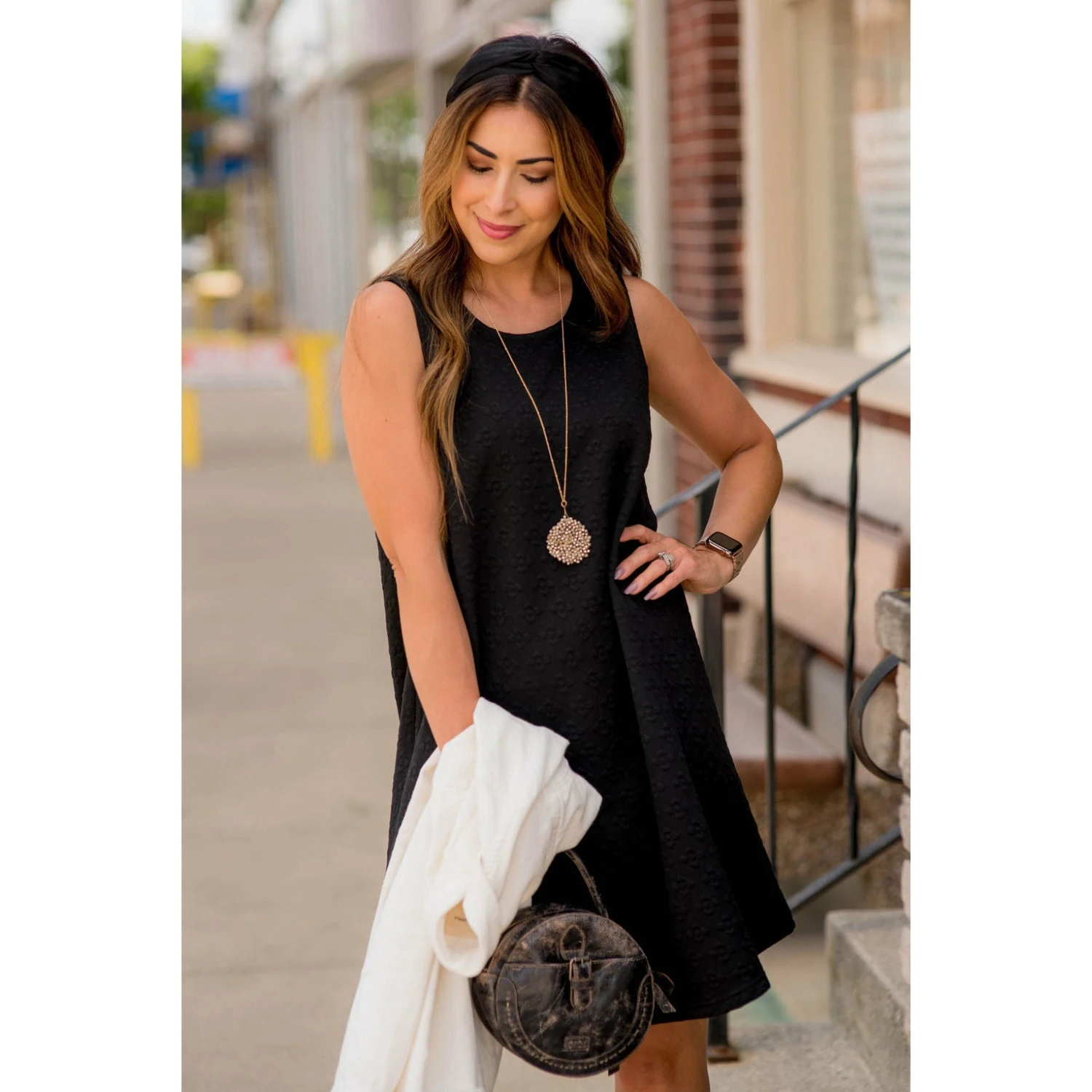 Sleeveless Textured Swing Dress 2 Sleeveless Textured Swing Dress - Image 2