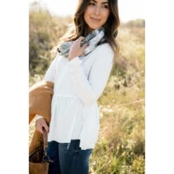 Peplum Long Sleeve Tee -Women's Clothing Store BB 5435
