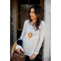 Peplum Long Sleeve Tee -Women's Clothing Store BB 5437