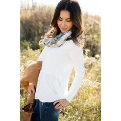 Peplum Long Sleeve Tee -Women's Clothing Store BB 5438