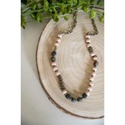 Bel Koz Mixed Charcoal Squared Single Clay Necklace -Women's Clothing Store BB 5446 87da3c07 5e32 4333 9448 5a26a0c9a328