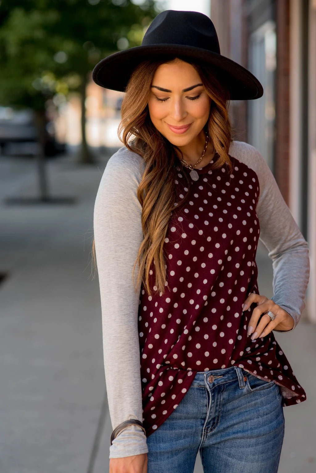 Polka Dot Baseball Tee 1 Polka Dot Baseball Tee
