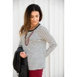 Striped Cotton Slub Tee -Women's Clothing Store BB 5508