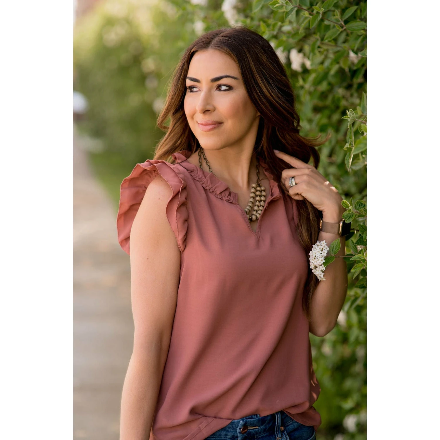 V-Neck Ruffle Tank 6 V-Neck Ruffle Tank - Image 6