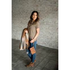 Heavy Striped Short Sleeve Tee -Women's Clothing Store BB 5518 c97316f0 7186 4a6b b878 11d97d389722