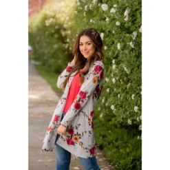 Floral Tunic Cardigan -Women's Clothing Store BB 5543 e9347540 0bfd 4cf0 b83e 643804a301da