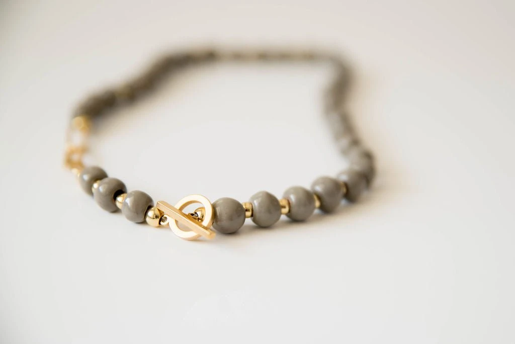 Bel Koz Single Strand Toggle Clay Necklace 9 Bel Koz Single Strand Toggle Clay Necklace - Image 9