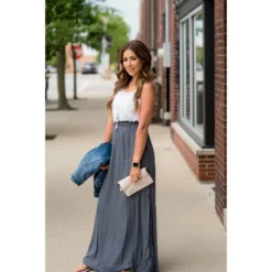 Cinch Waisted Colored Bottom Tank Maxi -Women's Clothing Store BB 5579 236c43e2 17da 4dd7 8d6c 9532d3d516aa