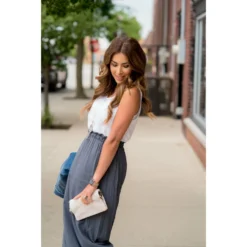 Cinch Waisted Colored Bottom Tank Maxi -Women's Clothing Store BB 5584 ec44c214 8654 45c5 92a0 0dd6e8c18cab