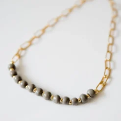 Bel Koz Gold Single Strand Clay Necklace -Women's Clothing Store BB 5589 0009e607 9d95 40a0 a59b a888f9a14894 981198