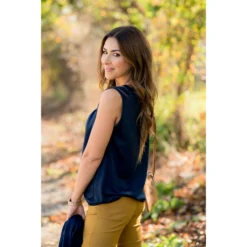 Striped Neckline Tank -Women's Clothing Store BB 5593 63278cc3 c5a8 4d2d 9667 f78573dd4807