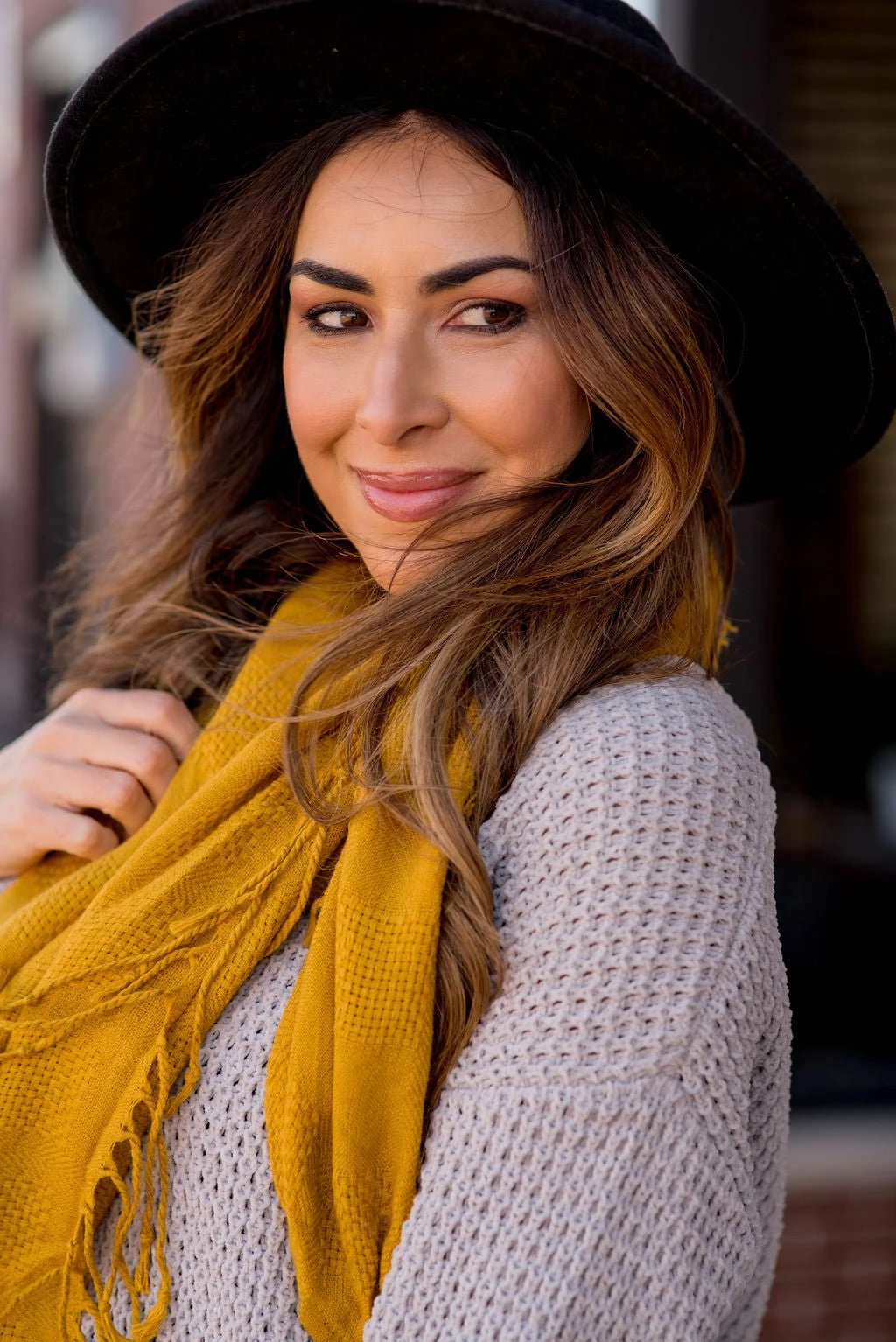 Subtle Textured Plaid Fringe Scarf 3 Subtle Textured Plaid Fringe Scarf - Image 3