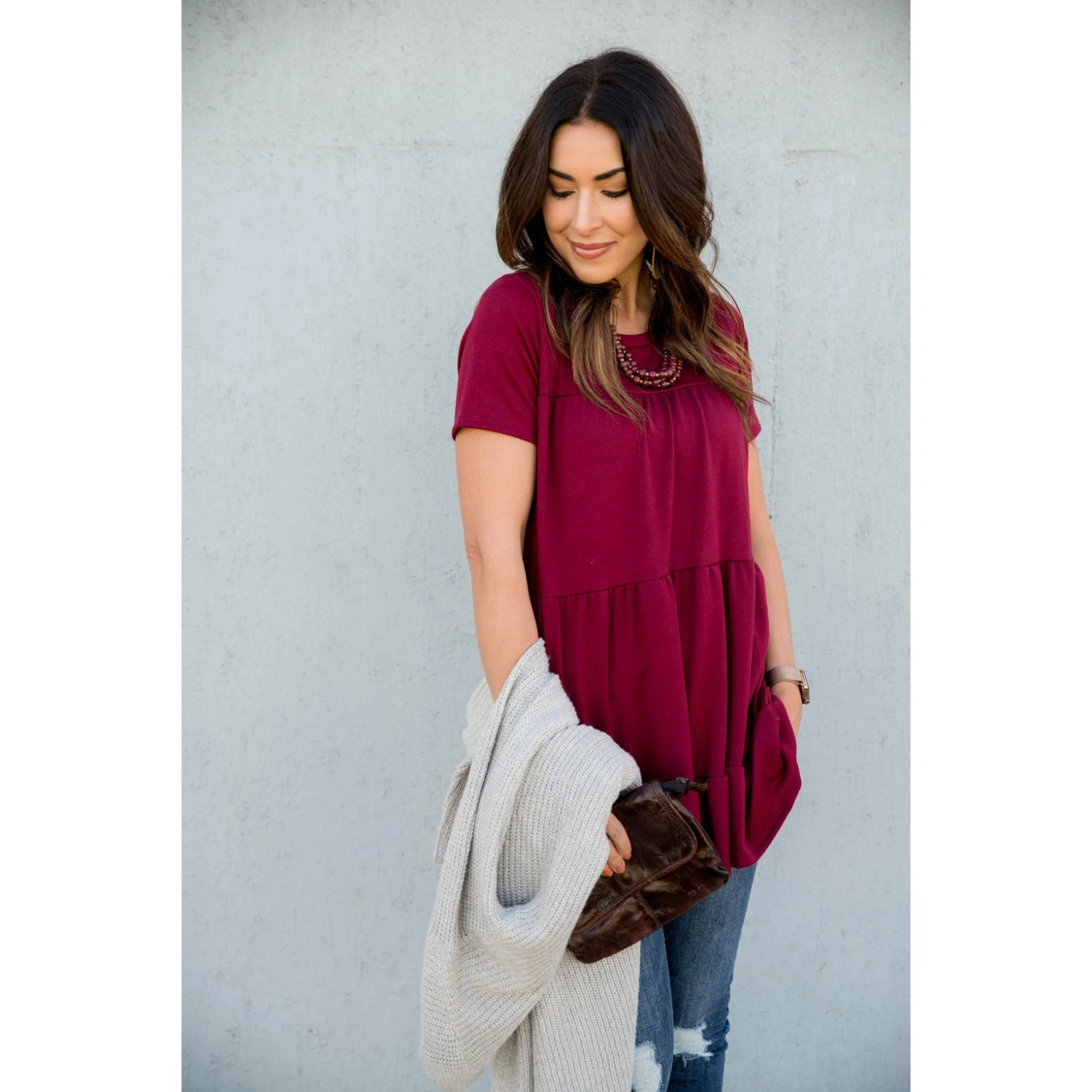 Tiered Ruffle Bottom Tee 5 Tiered Ruffle Bottom Tee - Image 5