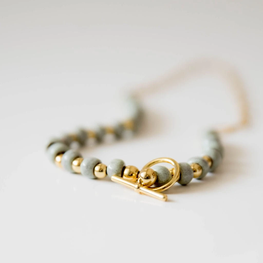 Bel Koz Simple Clay Bead Toggle Necklace 8 Bel Koz Simple Clay Bead Toggle Necklace - Image 8