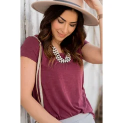 Basic Slub Short Sleeved Tee -Women's Clothing Store BB 5621