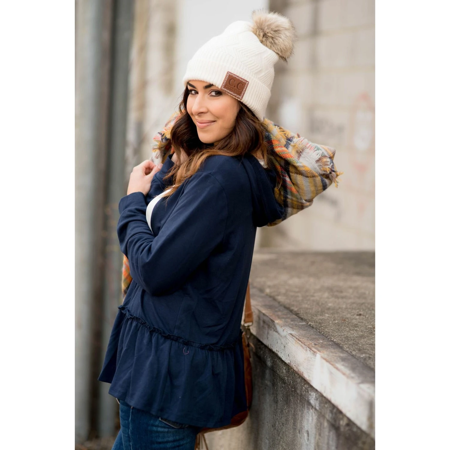 Ruffle Bottom Drawstring Hoodie 7 Ruffle Bottom Drawstring Hoodie - Image 7