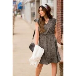 Mini Dot Ruffle Sleeve Dress -Women's Clothing Store BB 5630 fc89dbd1 6a81 469d 9dc5 cd85d6095698