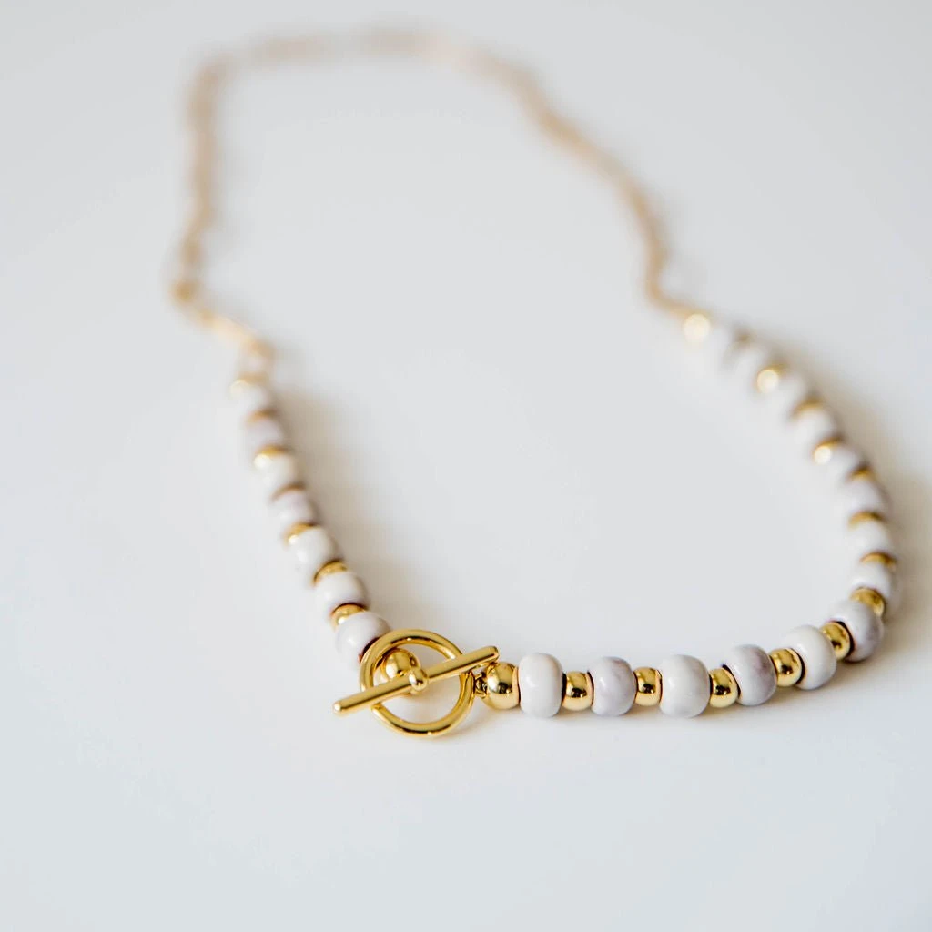 Bel Koz Simple Clay Bead Toggle Necklace 4 Bel Koz Simple Clay Bead Toggle Necklace - Image 4