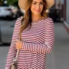 Striped Side Knot Long Sleeve Tee