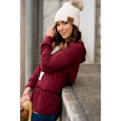 Ruffle Bottom Drawstring Hoodie 9 Ruffle Bottom Drawstring Hoodie -Women's Clothing Store BB 5660