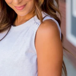 Cinched Shoulder Accent Tank -Women's Clothing Store BB 5675 8436c30a b084 4c98 9c68 a58d27604261 123895