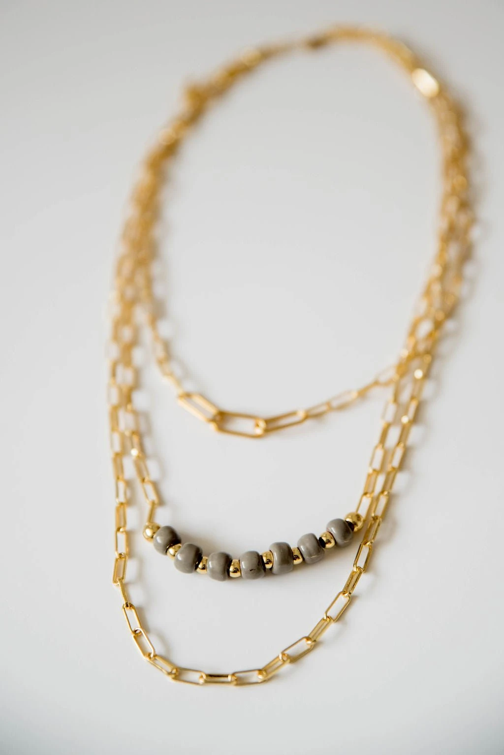 Bel Koz Simple Clay Bead Layered Necklace 3 Bel Koz Simple Clay Bead Layered Necklace - Image 3